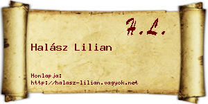 Halász Lilian névjegykártya