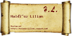 Halász Lilian névjegykártya